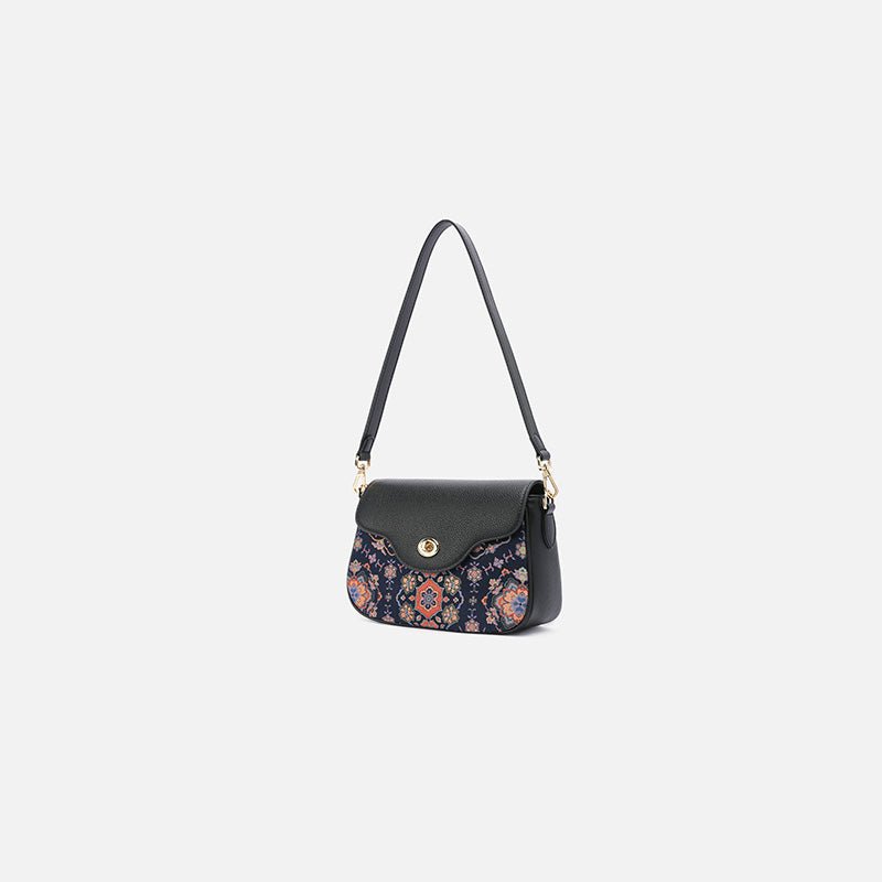 Guiding Light Leather & Silk Shoulder Bag – Babylon Leather - Babylon LeatherBabylon LeatherTX065-Black