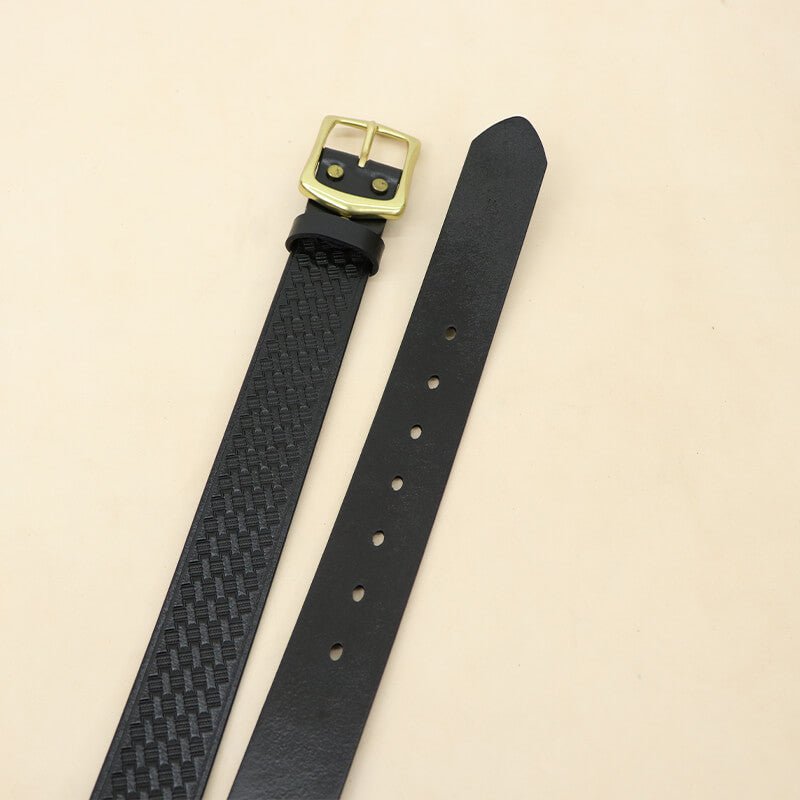 Handcrafted Full - Grain Leather Belt with Solid Brass Buckle – Babylon Leather - Babylon LeatherBabylon LeatherLB01-Black-41"    |    105 cm