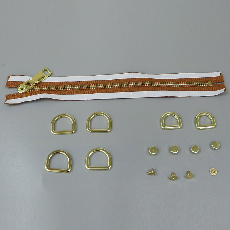 Hardware Kit For Boston-Style Leather Bag – Babylon Leather - Babylon LeatherBabylon LeatherSY10-HW-Gold-S-Khaki