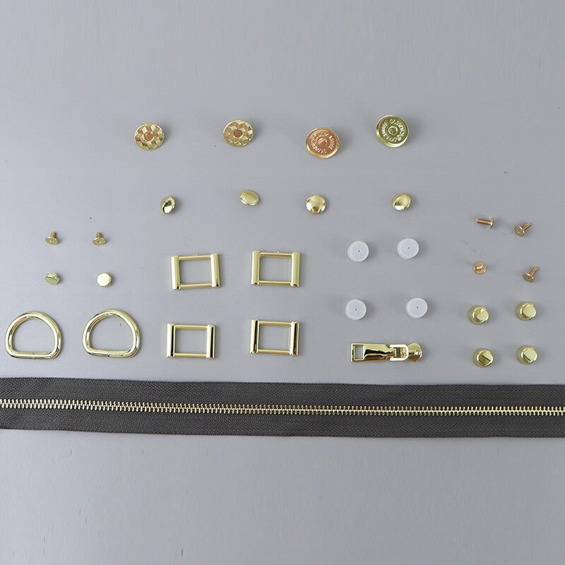 Hardware Kit for Business DIY Leather Handbag Kit – Babylon Leather - Babylon LeatherBabylon LeatherSY26-HW-Gold-Brown