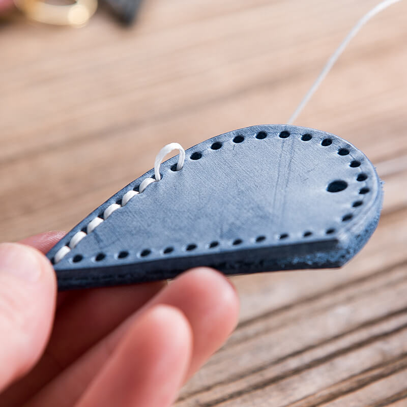 Heart Leather Keychain DIY Kit | Solid Brass Hardware — Babylon Leather - Babylon LeatherBabylon LeatherLZ60-Blue-Fog Wax Leather