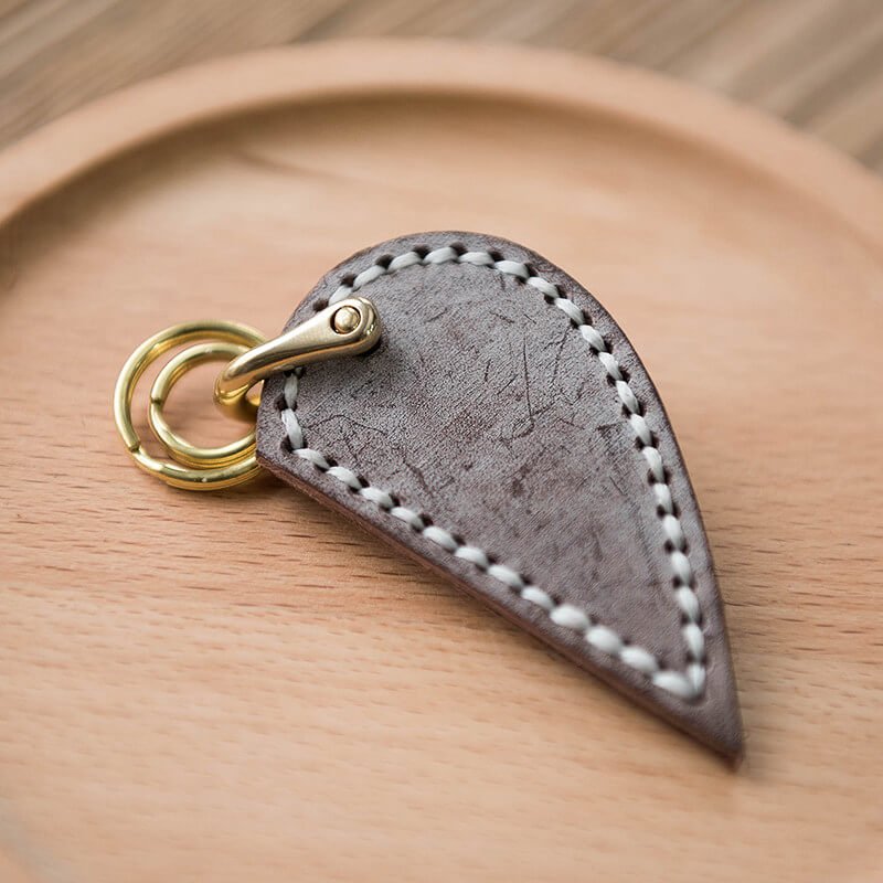 Heart Leather Keychain DIY Kit | Solid Brass Hardware — Babylon Leather - Babylon LeatherBabylon LeatherLZ60-Coffee-Fog Wax Leather