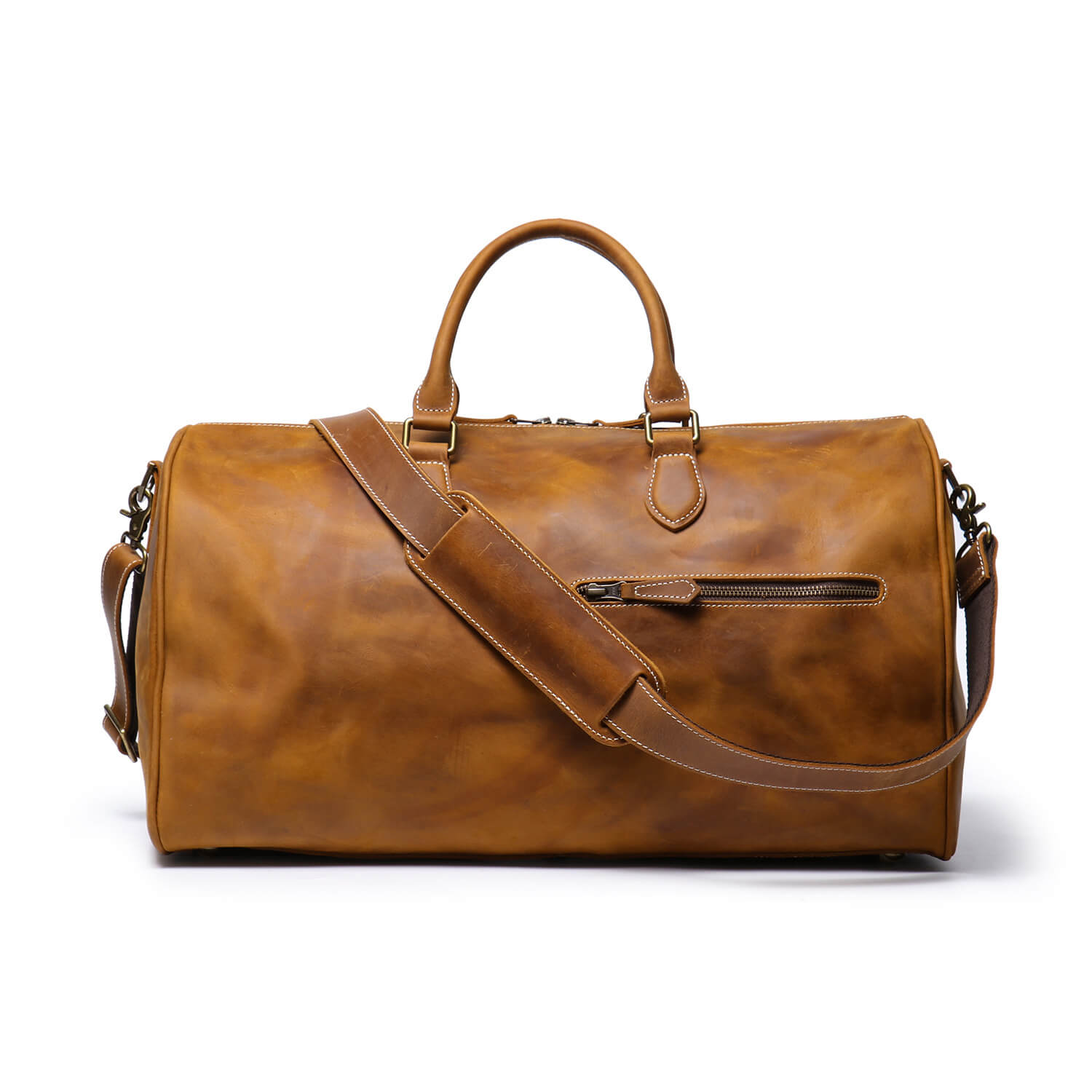 Heritage Top - Grain Leather Weekend Duffel Bag – Babylon Leather - Babylon LeatherBabylon LeatherLJ114-Brown