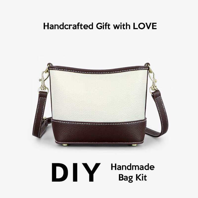 Hobo Bucket Bag DIY Kit – Babylon Leather - Babylon LeatherBabylon LeatherSY77 - Brown & White - White