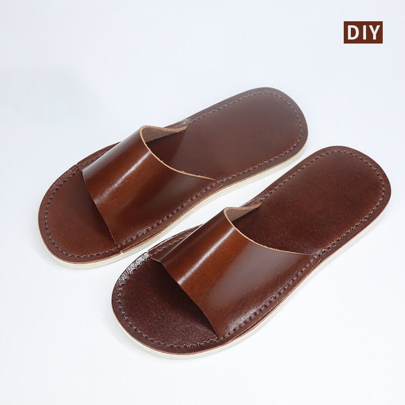 Japanese Slide Sandals Veg Tanned Leather DIY Kit – Babylon Leather - Babylon LeatherBabylon LeatherCY16-US 5–6  EU 36–37-Coffee