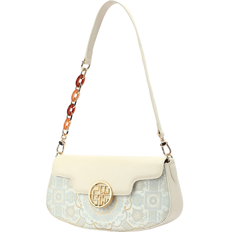 Joyful Grace Leather and Silk Shoulder Bag – Babylon Leather - Babylon LeatherBabylon LeatherTX184-White