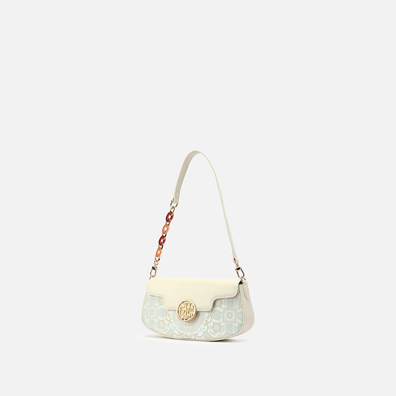 Joyful Grace Leather and Silk Shoulder Bag – Babylon Leather - Babylon LeatherBabylon LeatherTX184-White