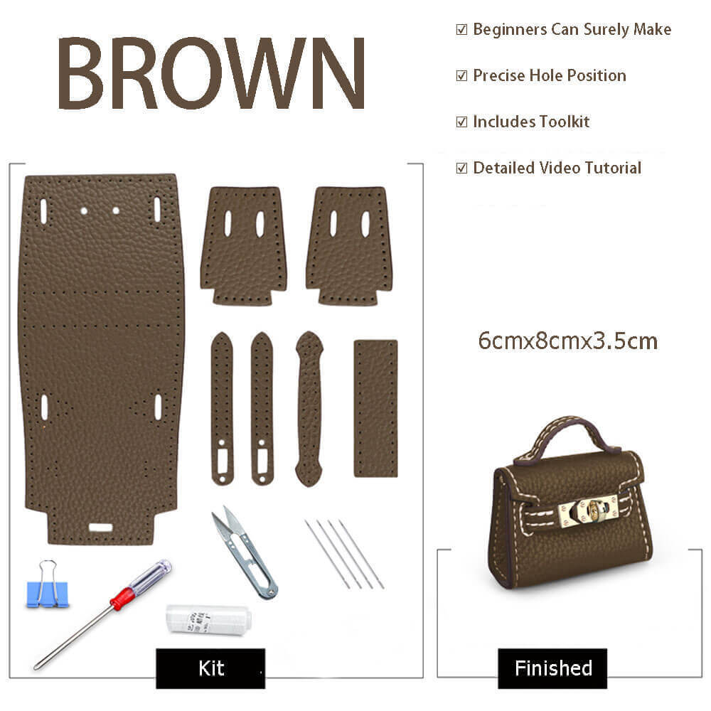 Kelly Bag Charm DIY Kit – Babylon Leather - Babylon LeatherBabylon LeatherSY111-Brown-White