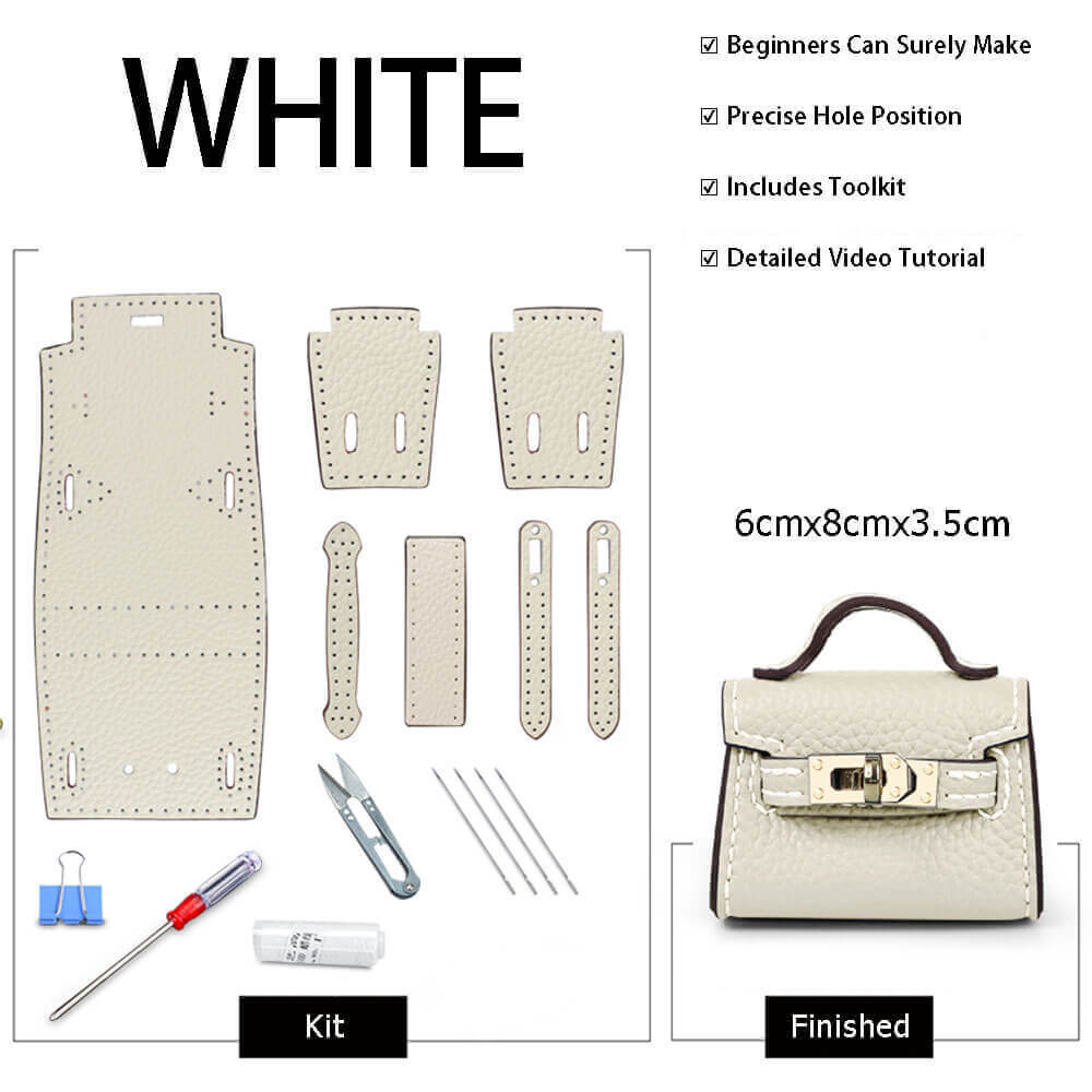 Kelly Bag Charm DIY Kit – Babylon Leather - Babylon LeatherBabylon LeatherSY111-White-White