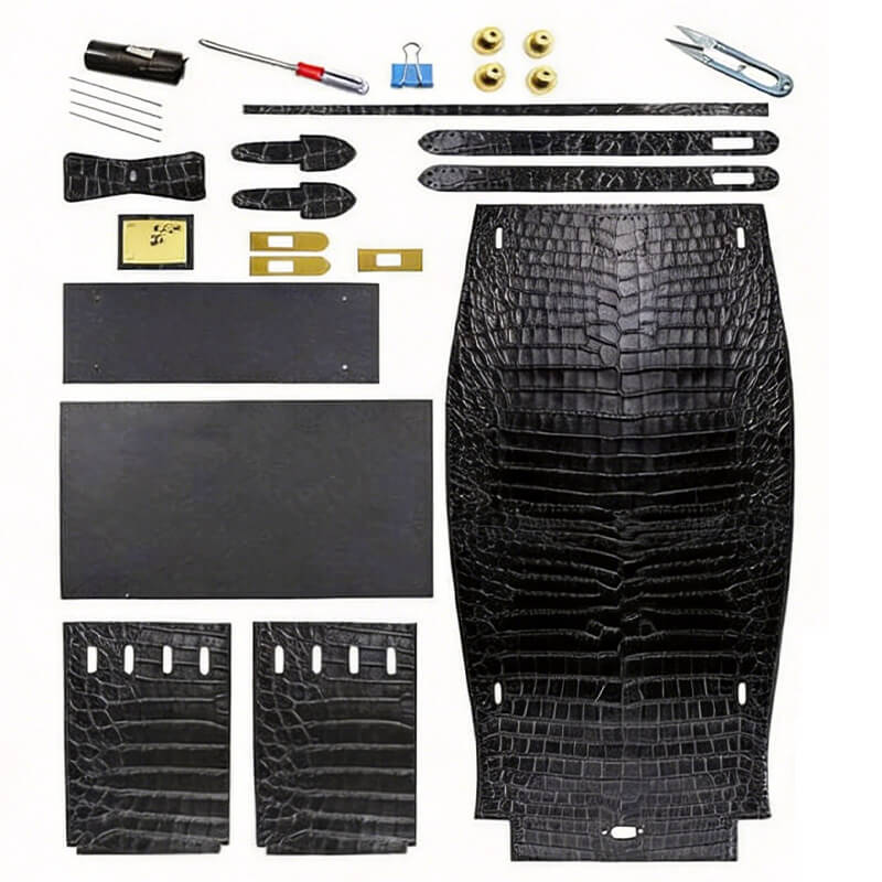 Kelly-Style Leather Bag DIY Kit with Crocodile Pattern Leather – Babylon Leather