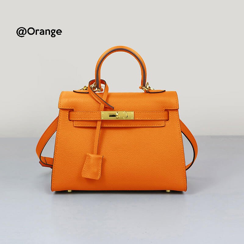 Kelly - Style Leather Bag DIY Kit with Togo Leather – Babylon Leather - Babylon LeatherBabylon LeatherSY36 - Togo - Caramel - Gold - Color - Matched