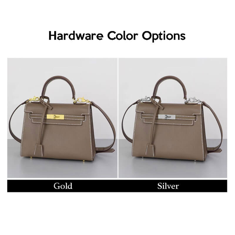Kelly - Style Leather Bag DIY Kit with Togo Leather – Babylon Leather - Babylon LeatherBabylon LeatherSY36 - Togo - Caramel - Gold - Color - Matched