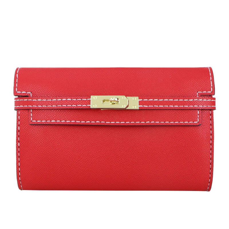 Kelly - Style Leather Clutch Handbag DIY Kit – Babylon Leather - Babylon LeatherBabylon LeatherSY21 - Matching Color - With Strap Insert Bag - Epsom Leather - Red