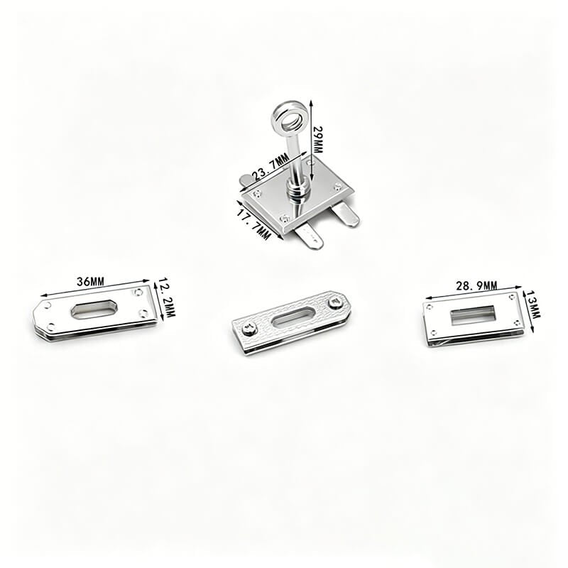 Kelly-Style Turn Lock Clasp Hardware Kit – Babylon Leather - Babylon LeatherBabylon LeatherHW03-Silver-Small