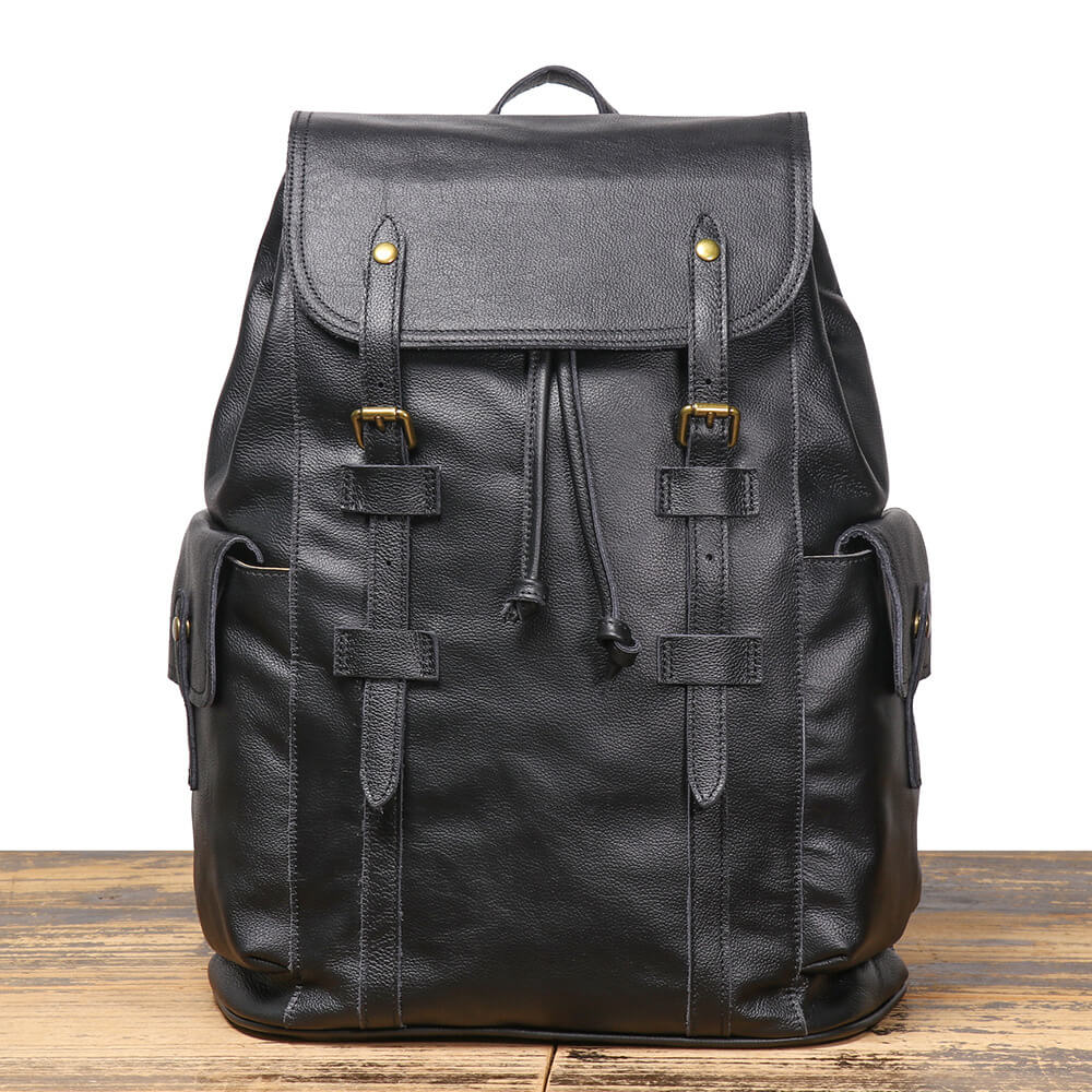 Large Capacity Top Grain Leather Backpack for Men – Babylon Leather - Babylon LeatherBabylon LeatherLJ093 - Black