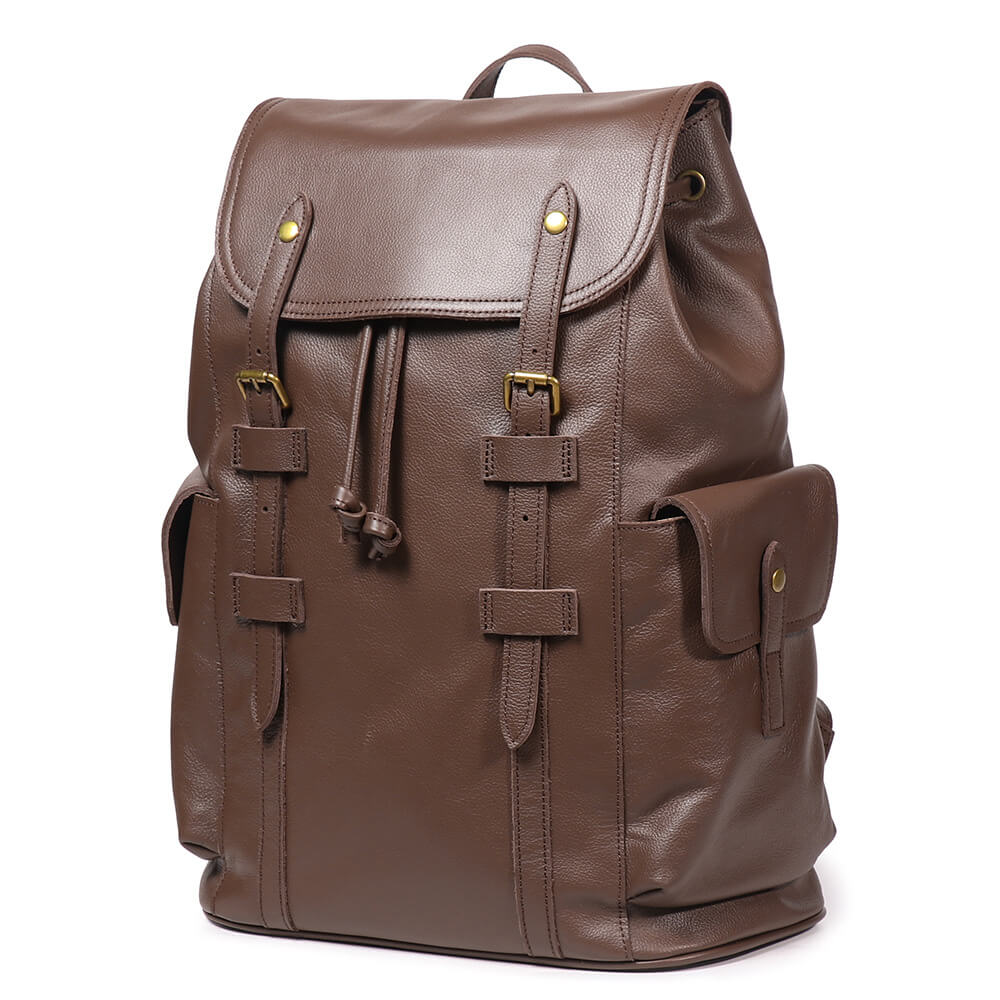 Large Capacity Top Grain Leather Backpack for Men – Babylon Leather - Babylon LeatherBabylon LeatherLJ093 - Coffee
