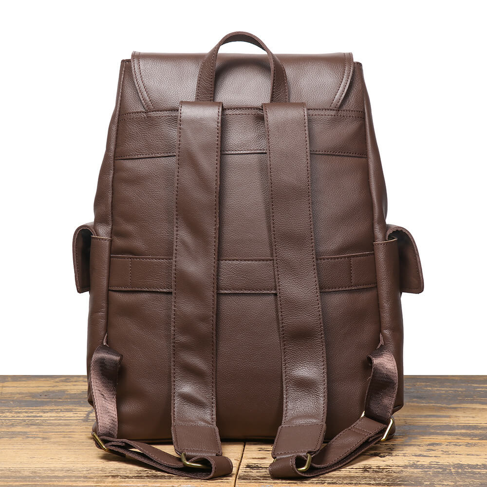 Large Capacity Top Grain Leather Backpack for Men – Babylon Leather - Babylon LeatherBabylon LeatherLJ093 - Coffee
