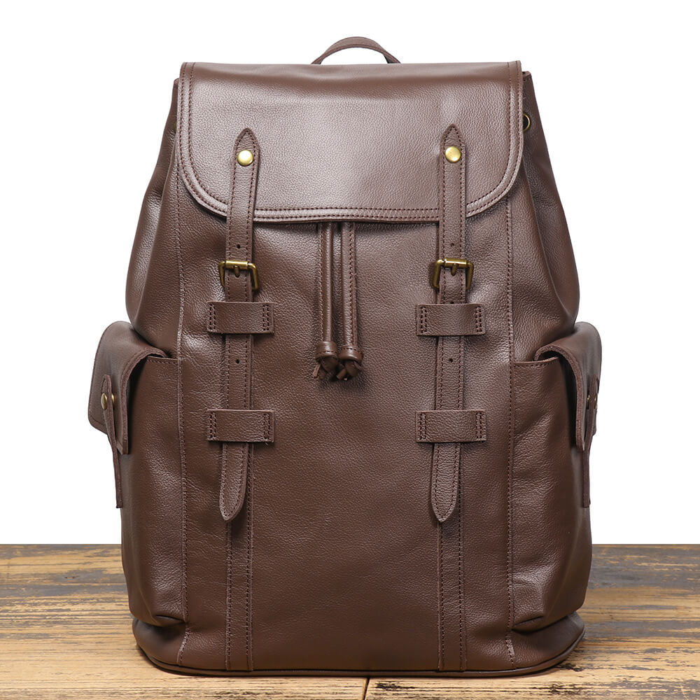 Large Capacity Top Grain Leather Backpack for Men – Babylon Leather - Babylon LeatherBabylon LeatherLJ093 - Coffee