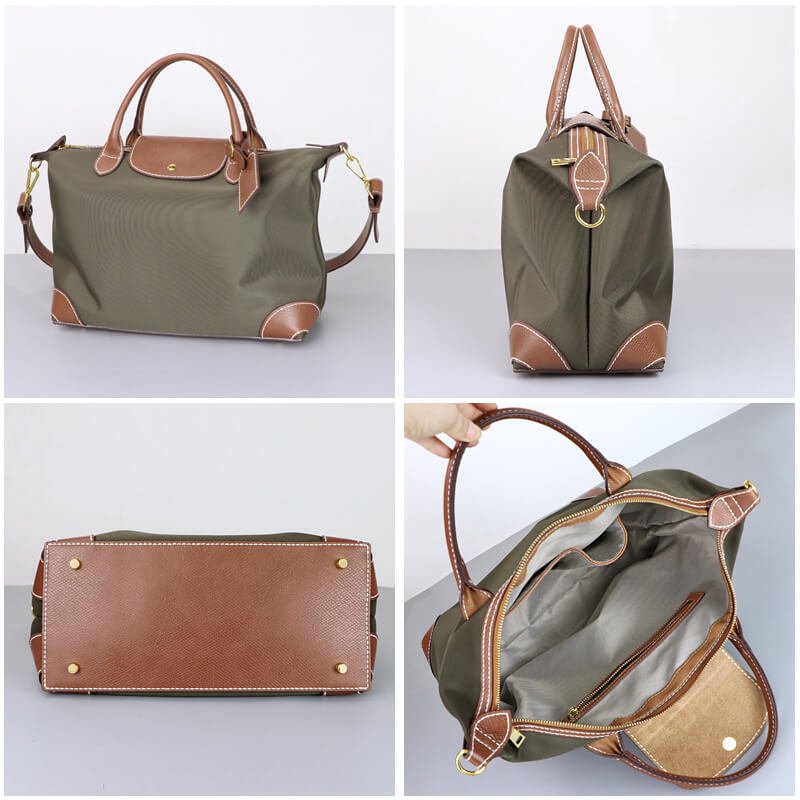 Large Le Pliage Travel Bag DIY Sewing Kit – Babylon Leather - Babylon LeatherBabylon LeatherSY89 - Green - White