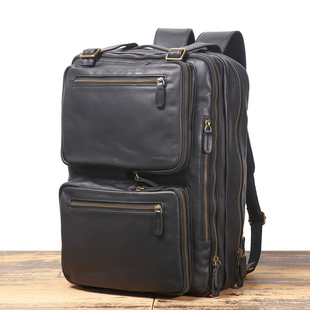 Large Leather Business Travel Briefcase – Babylon Leather - Babylon LeatherBabylon LeatherLJ056 - Black