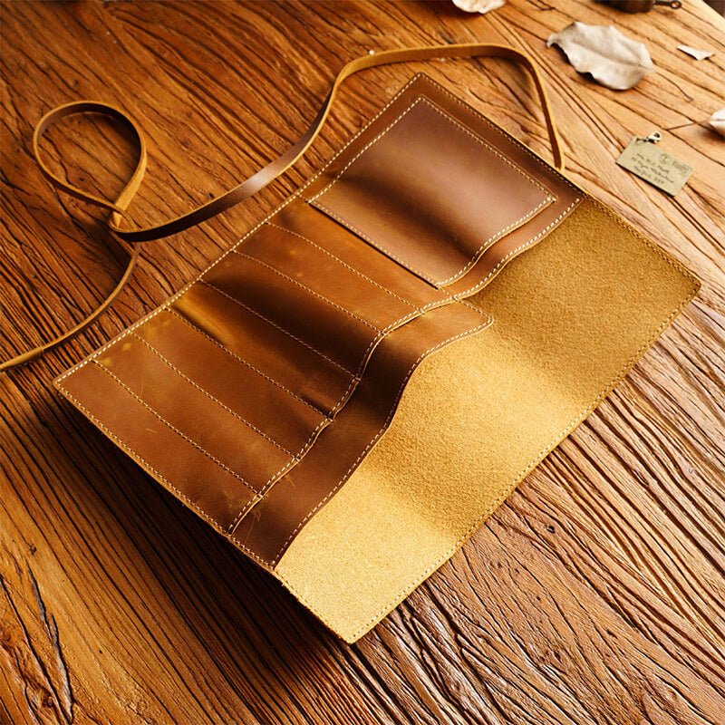 Large Leather Pen Roll Multi-Slot – Babylon Leather - Babylon LeatherBabylon LeatherAN27-Brown