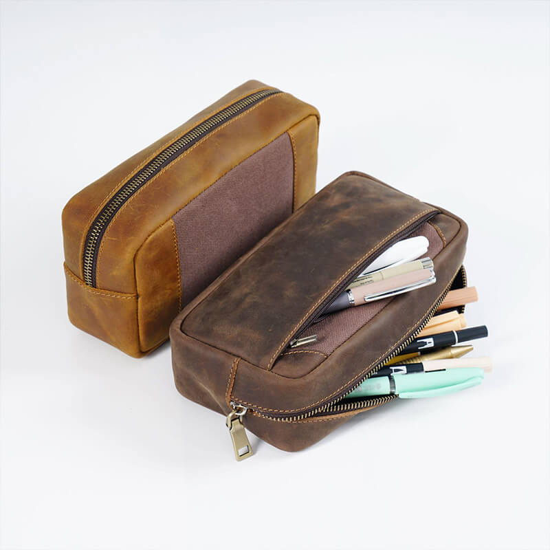 Large Leather Pencil Box with Flap – Babylon Leather - Babylon LeatherBabylon LeatherAN38-Brown