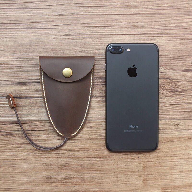 Large Snap Key Case Crazy Horse Leather DIY Kit – Babylon Leather - Babylon LeatherBabylon LeatherCY46-Brown