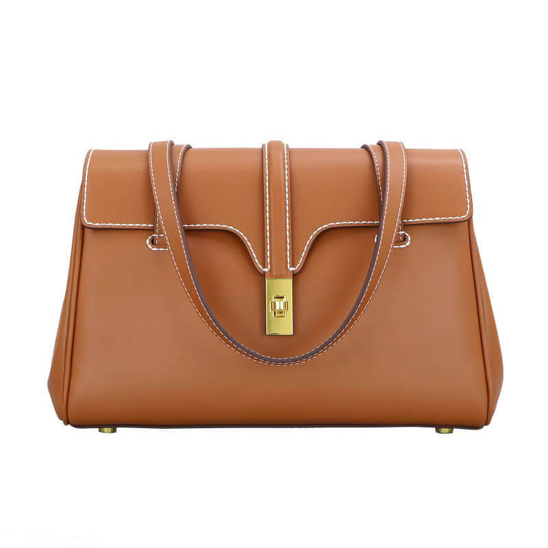 Large Soft Leather Tote Bag DIY Kit – Babylon Leather - Babylon LeatherBabylon LeatherSY46 - Caramel - Large - White