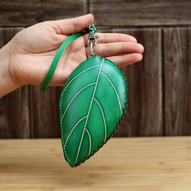 leaf - ladybug - shaped - leather - coin - purse - Babylon LeatherBabylon LeatherLLZ30-Green