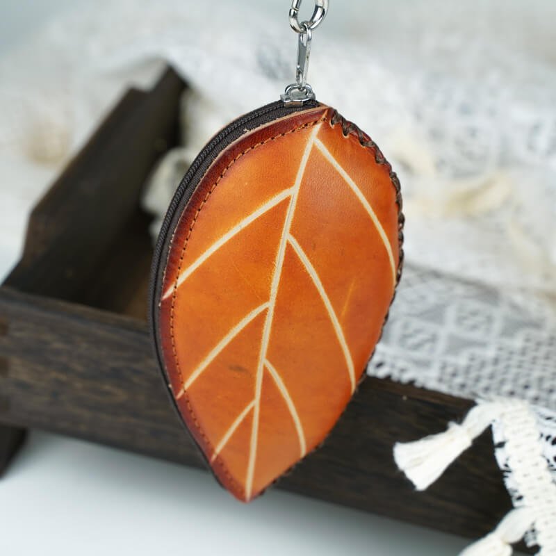 Leaf Shape Leather Decorative Charm – Babylon Leather - Babylon LeatherBabylon LeatherLL83-Brown