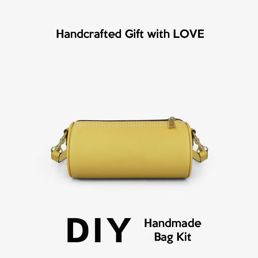 Leather Barrel Bag Making Kit – Babylon Leather - Babylon LeatherBabylon LeatherSY97 - Yellow - White