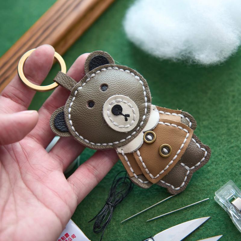 Leather Bear Keychain DIY Leathercraft Kits – Babylon Leather - Babylon LeatherBabylon LeatherLZ49 - Brown