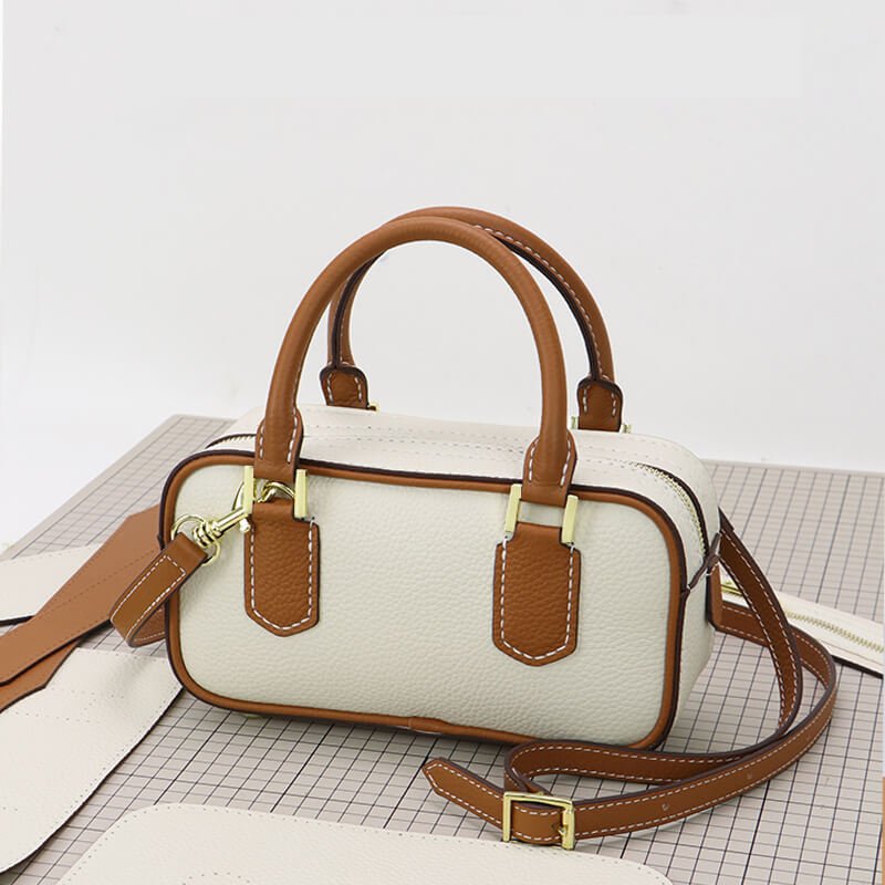 Leather Bowling Bag DIY Craft Kit – Babylon Leather - Babylon LeatherBabylon LeatherSY122-White & Caramel-White