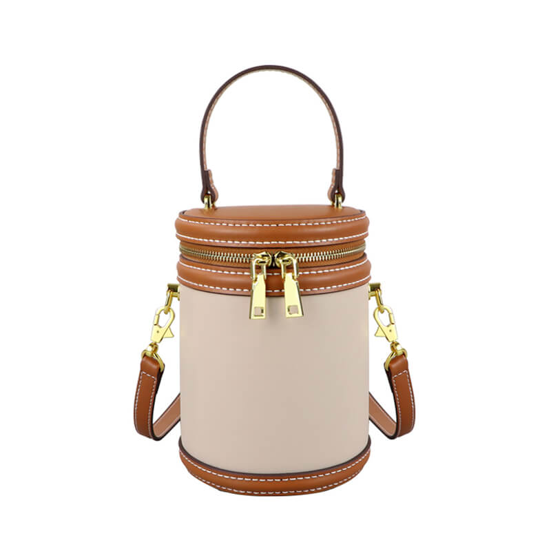 Leather Bucket Bag DIY Craft Kit – Babylon Leather - Babylon LeatherBabylon LeatherSY61 - Caramel & White - Color - Matched