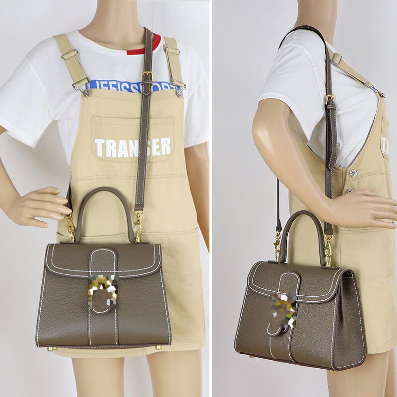 Leather Delvaux Brilliant Stitched Handbag DIY Kit – Babylon Leather - Babylon LeatherBabylon LeatherSY133-Brown-White