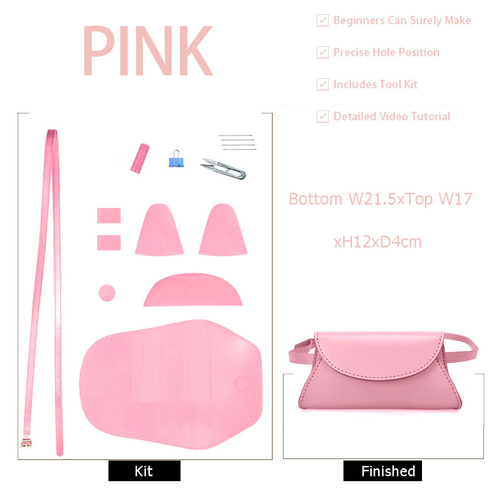 Leather Flap Fanny Pack DIY Kit – Babylon Leather - Babylon LeatherBabylon LeatherSY116-Pink-Color-Matched