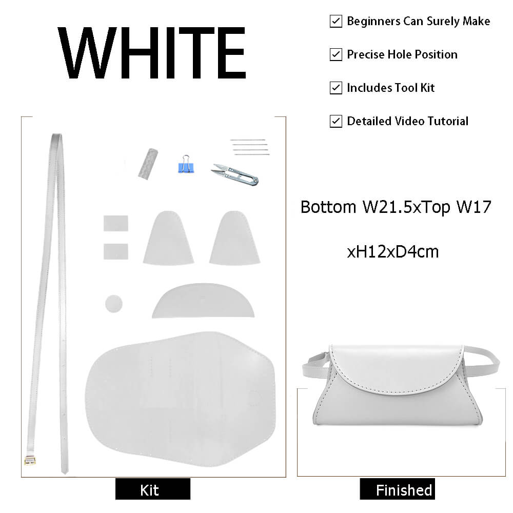 Leather Flap Fanny Pack DIY Kit – Babylon Leather - Babylon LeatherBabylon LeatherSY116-White-Color-Matched