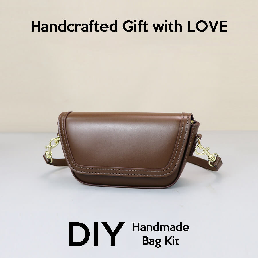 Leather Flap Saddle Crossbody Bag DIY Kit – Babylon Leather - Babylon LeatherBabylon LeatherSY137-Brown-Color-Matched