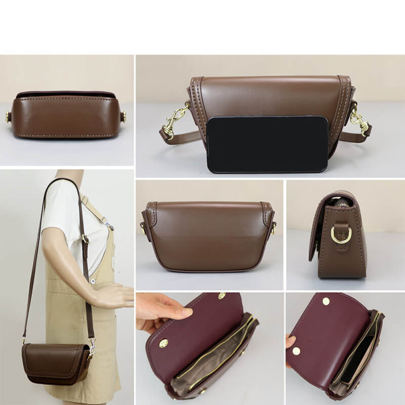 Leather Flap Saddle Crossbody Bag DIY Kit – Babylon Leather - Babylon LeatherBabylon LeatherSY137-Brown-Color-Matched