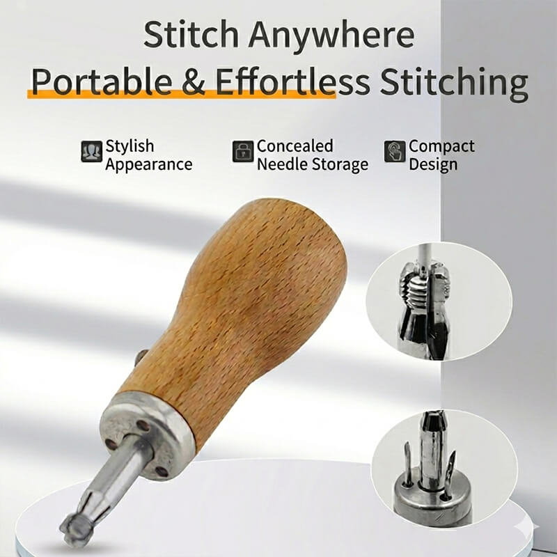 Leather Hand Stitcher Awl Tool Stainless Steel & Wood – Babylon Leather - Babylon LeatherBabylon LeatherXH17-Stitcher Awl