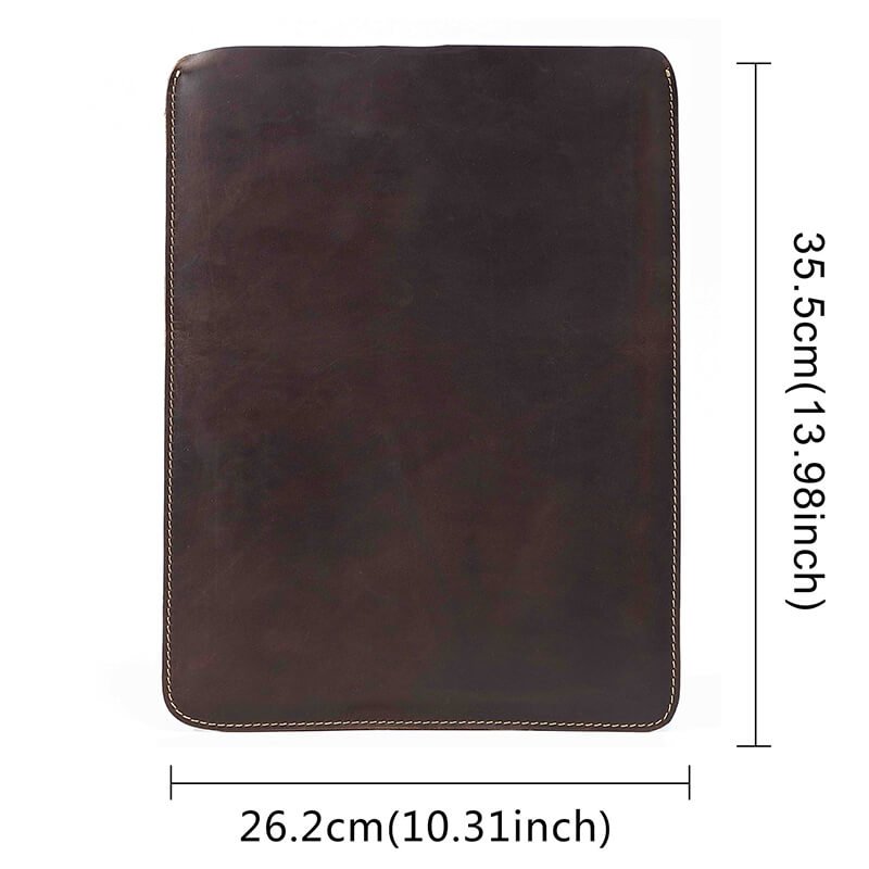 Leather iPad Tablet Sleeve Crazy Horse Leather – Babylon Leather - Babylon LeatherBabylon LeatherAN19-Coffee-Vertical