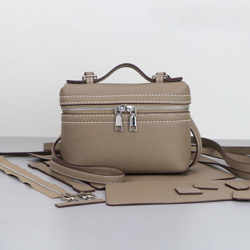 Leather Lunch Bag DIY Kit – Babylon Leather - Babylon LeatherBabylon LeatherSY85 - Khaki - White
