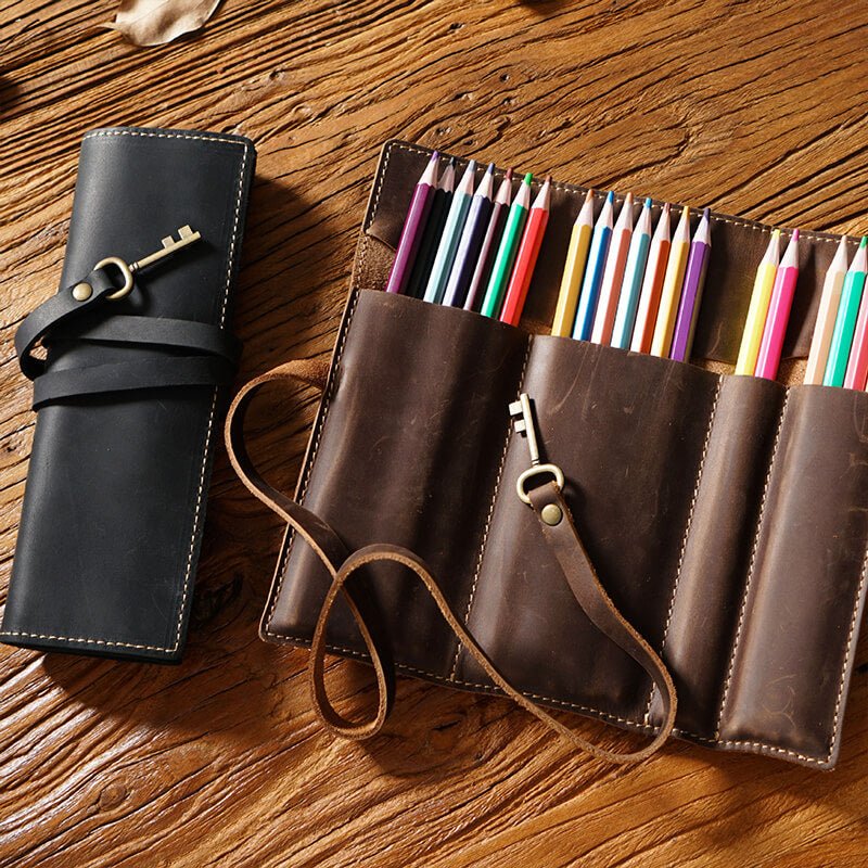 Leather Pen Roll Wrap 4-Slot – Babylon Leather - Babylon LeatherBabylon LeatherAN26-Brown