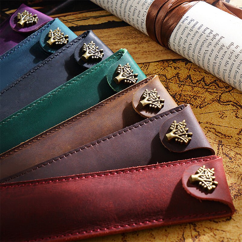 Leather Pen Sleeve with Snap – Babylon Leather - Babylon LeatherBabylon LeatherAN24-Brown