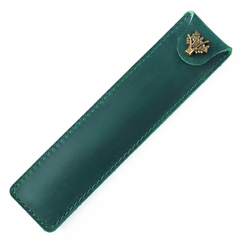 Leather Pen Sleeve with Snap – Babylon Leather - Babylon LeatherBabylon LeatherAN24-Dark Green