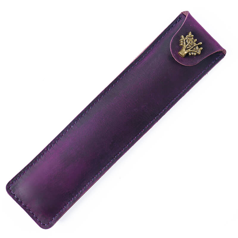 Leather Pen Sleeve with Snap – Babylon Leather - Babylon LeatherBabylon LeatherAN24-Purple