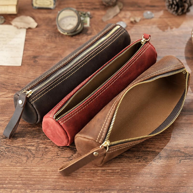 Leather Stationery Pouch Coin Purse – Babylon Leather - Babylon LeatherBabylon LeatherAN34-Brown