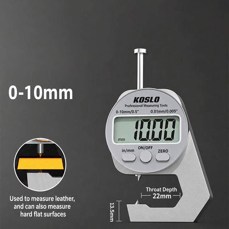 Leather Thickness Gauge Caliper for Precision Measuring – Babylon Leather - Babylon LeatherBabylon LeatherPP19-Digital Pointed Tip-Standard-0-10mm