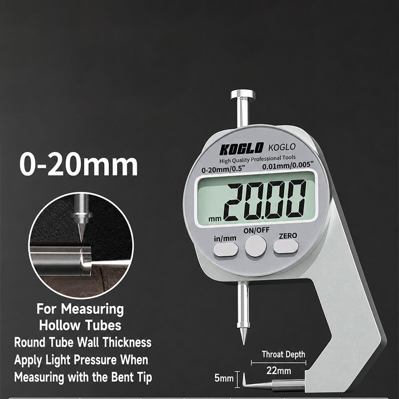 Leather Thickness Gauge Caliper for Precision Measuring – Babylon Leather - Babylon LeatherBabylon LeatherPP19-Standard Digital Bent Pointed Tip-Standard-0-20mm