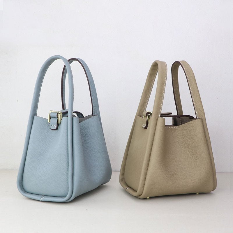 Leather Tote Bucket Bag Hobby Kit – Babylon Leather - Babylon LeatherBabylon LeatherSY18 - Haze Blue - White